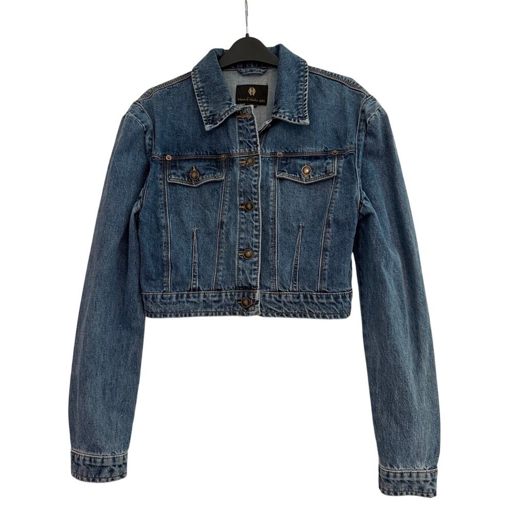 House of Harlow 1960 Cropped Denim Jacket Boho Western Est Small - Picture 2 of 5